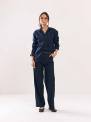 Dark Blue Poplin Shirt